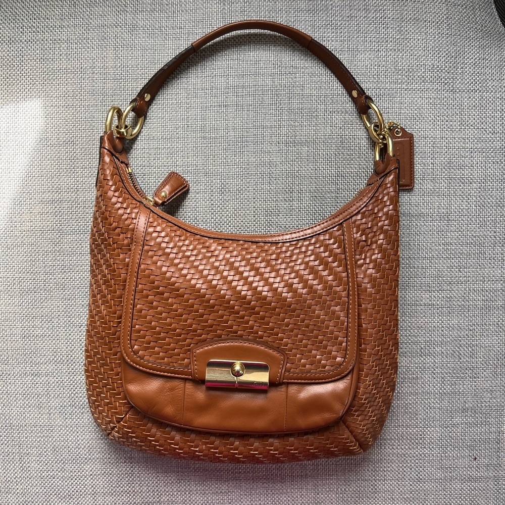 Coach Kristen Woven Leather Hobo